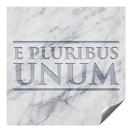 Cgsignlab | מעגל פנימי e Pluribus unum -square מדבקות קיר אלומיניום תעשייתי כבד-חובה | 16 x16